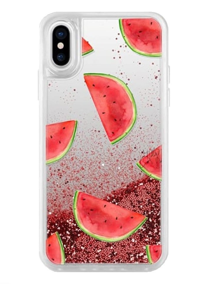 Casetify Glitter for iPhone X (Rose Gold/Watermelon Shuffle)